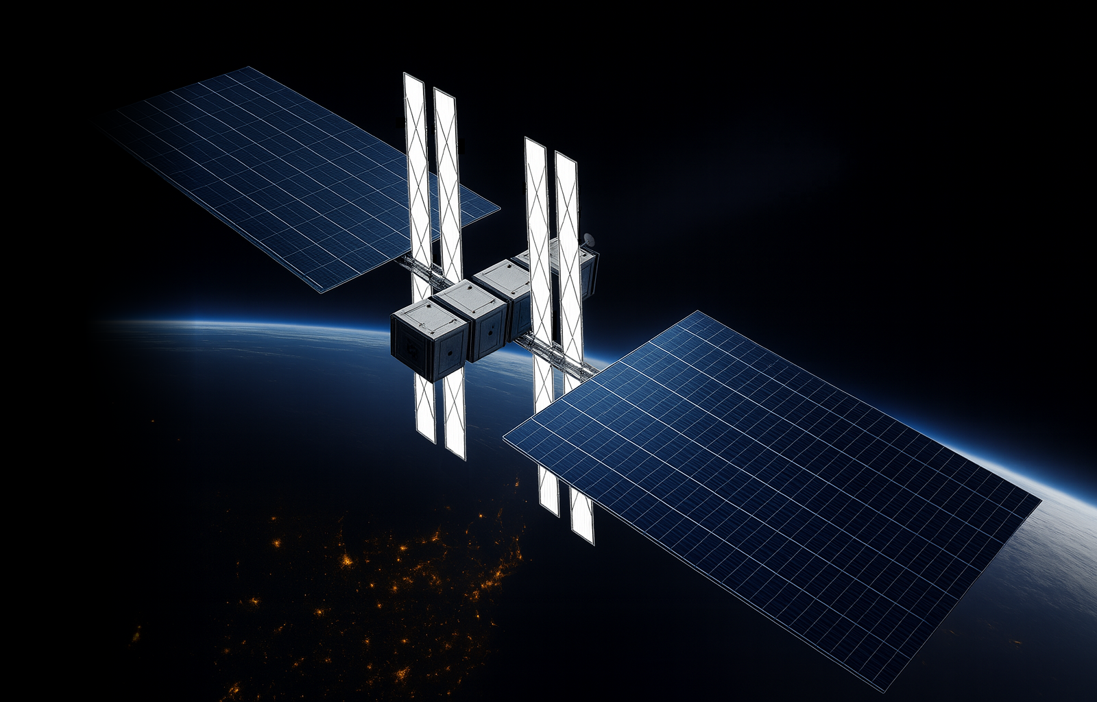 Orbital AI Factory node in low Earth orbit